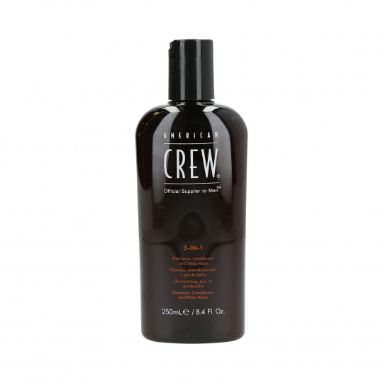 AMERICAN CREW Shampoo per capelli, balsamo e bagnoschiuma 3in1 250ml