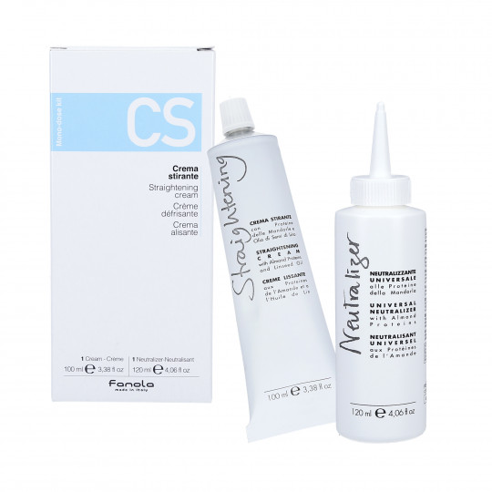 FANOLA Kit Stiratura per capelli Crema Lisciante 100ml + Neutralizzante 120ml