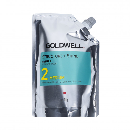 GOLDWELL Structure + Straight Shine Agent 1-2 Medium, Crema emolliente per stiratura permanente 400g