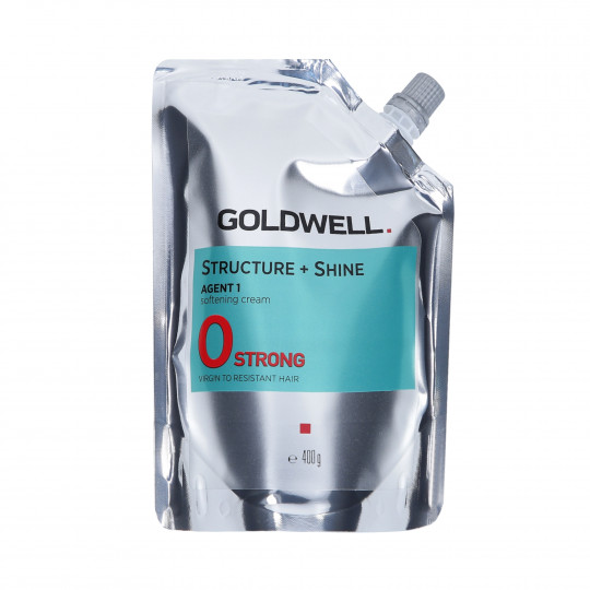 GOLDWELL Structure + Straight Shine Agent 1-0 Strong, Crema ammorbidente per stiratura permanente 400 g