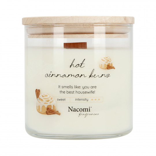 NACOMI Candela di soia per aromaterapia Hot Cinnamon Buns - al profumo di cannella appena sfornata 450g